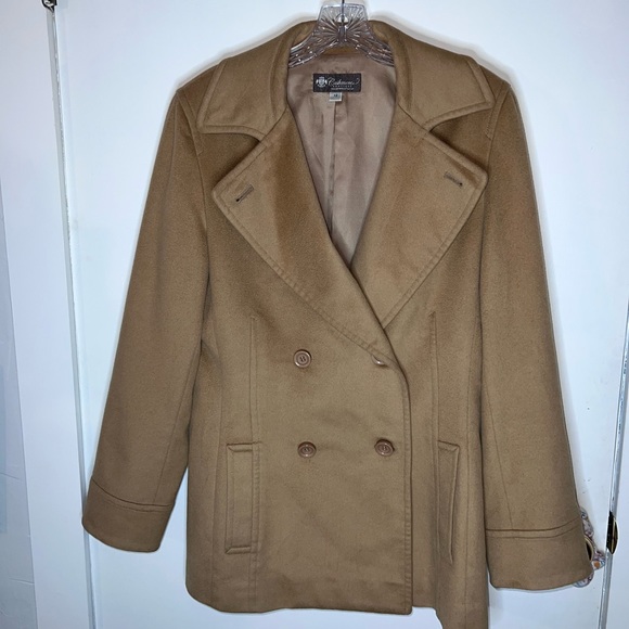 Cashmere Boutique | Camel Cashmere Peacoat - Picture 8 of 13